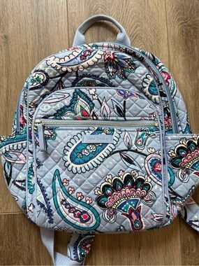 Vera Bradley Light Blue Makani Paisley Iconic Campus Women’s Mini Backpack